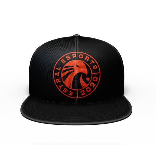 ESTRAL GORRA Gabardina Negra Logo Naranja